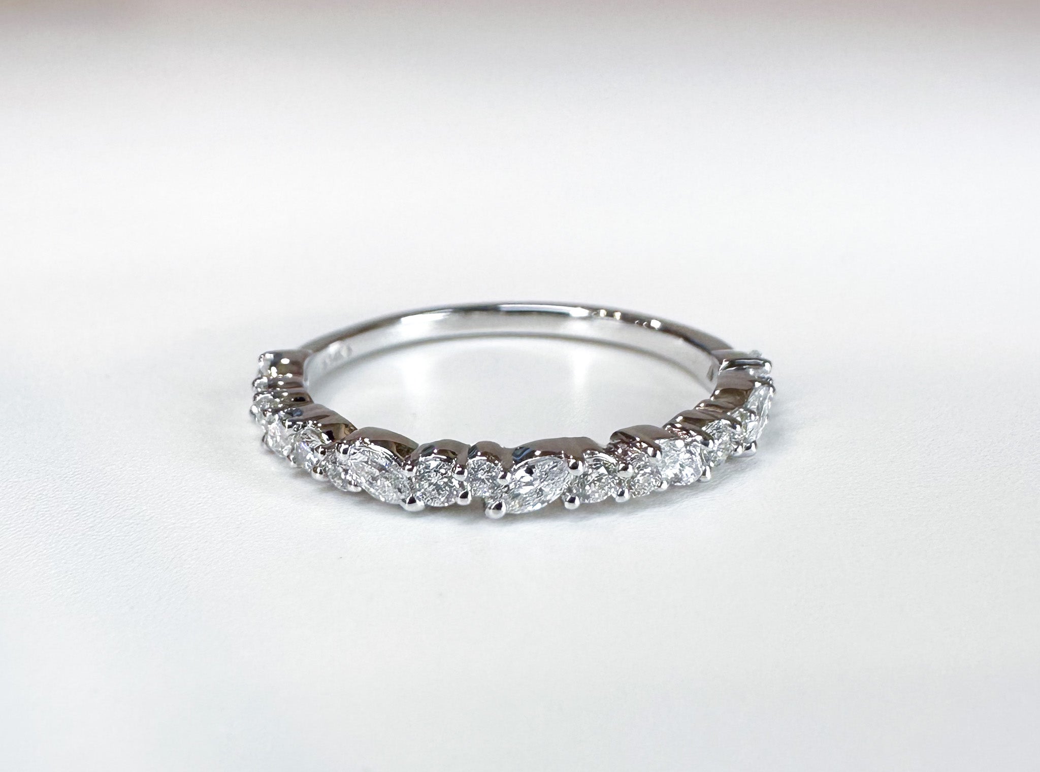 Marquise and Round Cluster Wedding Band
