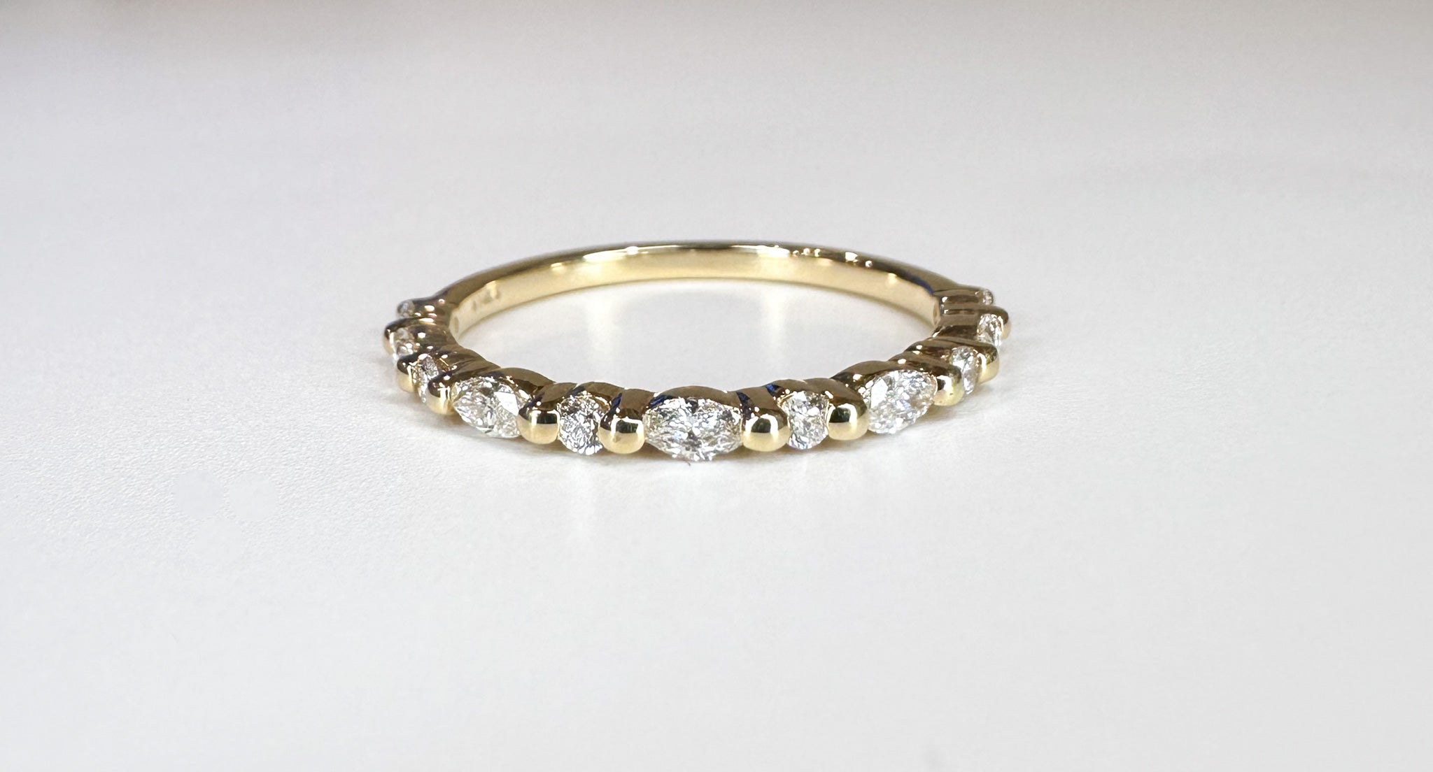 Marquise and Round Diamond Wedding Band