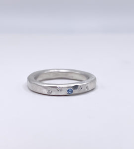 Aquamarine and Diamond Band