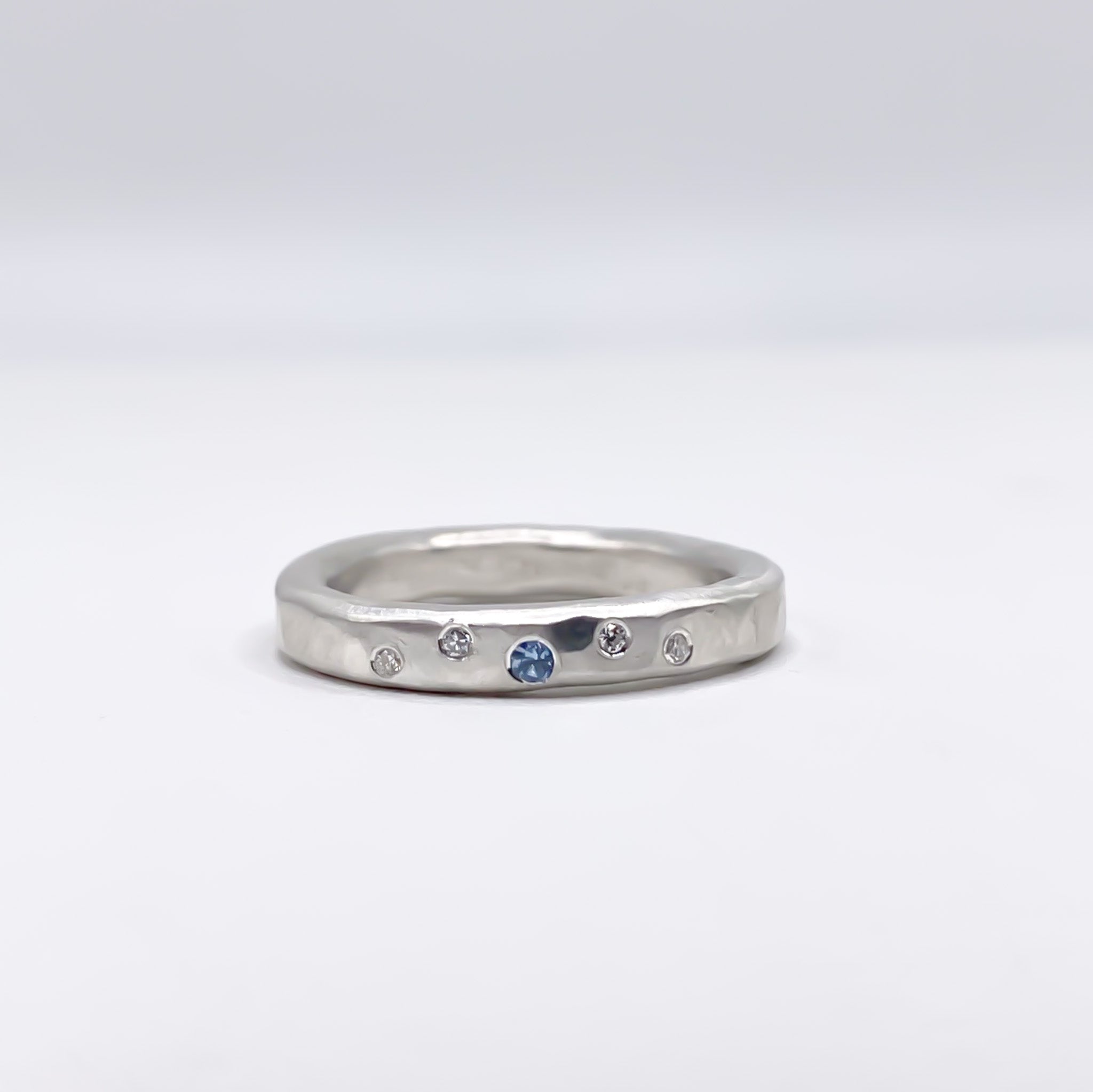 Aquamarine and Diamond Band