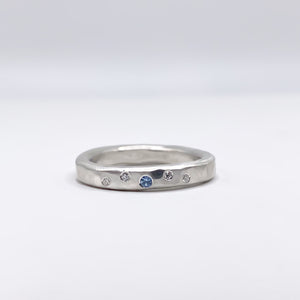 Aquamarine and Diamond Band