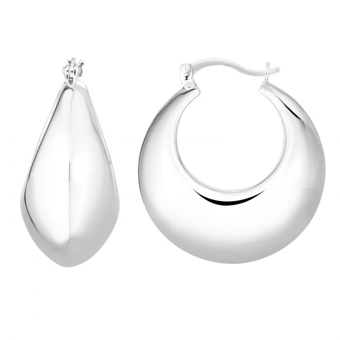 Chunky Silver Puff Hoops