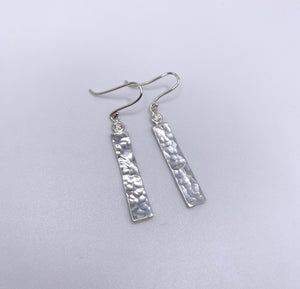 Hammered Diamond Bar Earrings